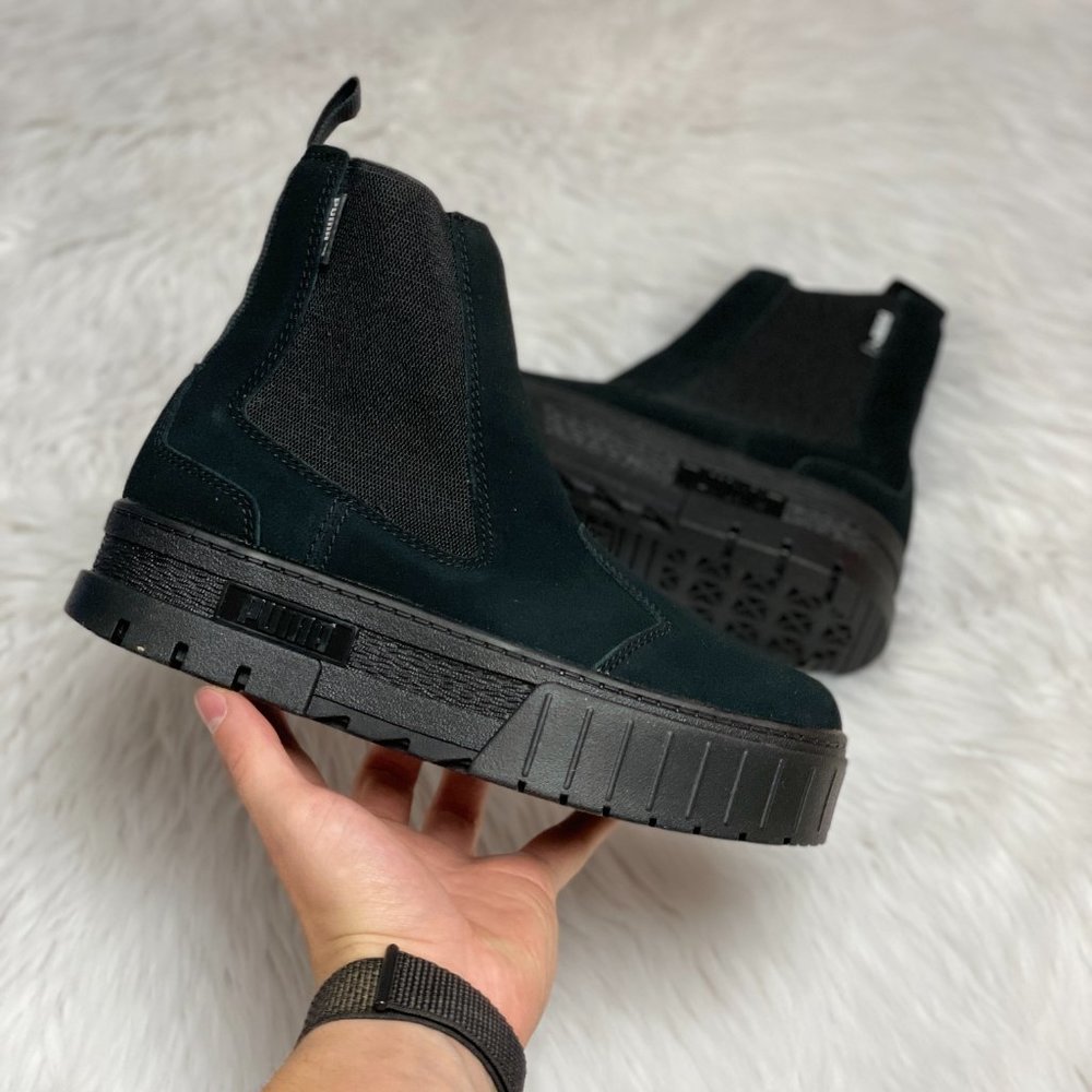 Puma Mayze High Womens Chelsea Suede Boots Shoes Black 382829-01 NEW Size 7.5